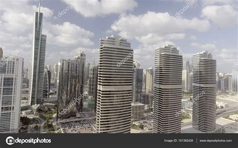 Aerial view of Dubai skyscrapers along Jumeirah Lake Towers – Stock ...