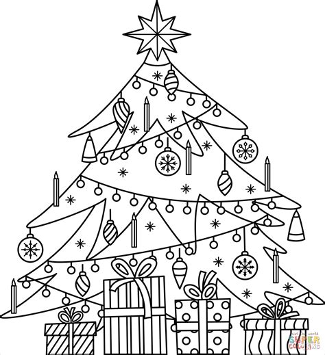 Christmas Tree Coloring Pages For Kids Printable