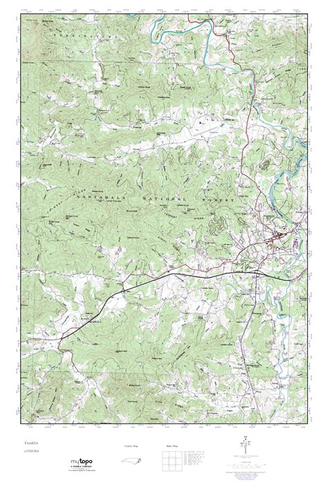 MyTopo Franklin, North Carolina USGS Quad Topo Map