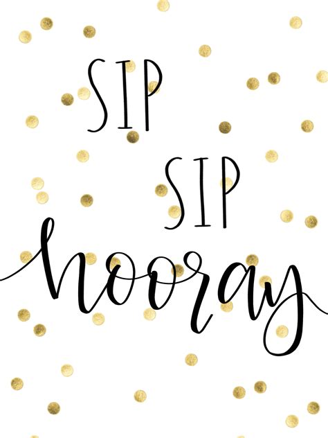 Sip sip hooray 🎉 party decor Custom hand lettering Bridal Shower ...