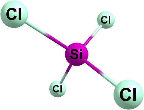 Estructura Molecular De Tetracloruro De Silicio Aislado En Blanco Foto ...