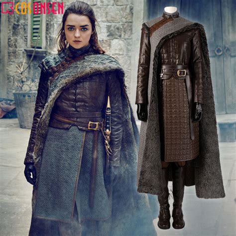 Cosonsen 2019 Game of Thrones 8 Costume Arya Stark Halloween Outfits ...