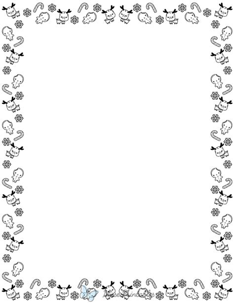 Printable Christmas Border Black And White