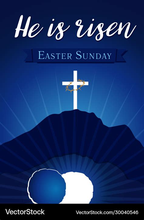 Easter sunday holy week calvary tomb bg Royalty Free Vector