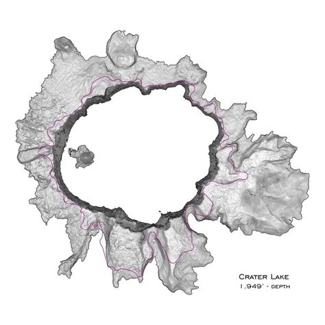 Crater Lake Topographic Map Art Oregon Contour Map, National Park Map Print - Etsy | Topographic ...