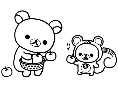 Rilakkuma and Christmas Coloring Page - Free Printable Coloring Pages ...