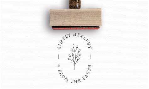 Custom Stamp - Simply Healthy - Floral Logo Stamp — Modern Maker Stamps