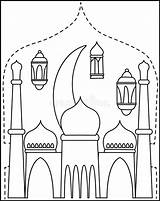Mosque With Domes And Minaret Coloring Page Stock Vector  Illustration sketch template