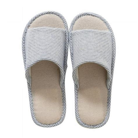 MOOSUP - Men Women's Open Toe House Slippers Arch Support Lightweight Linen Slippers Shoes ...