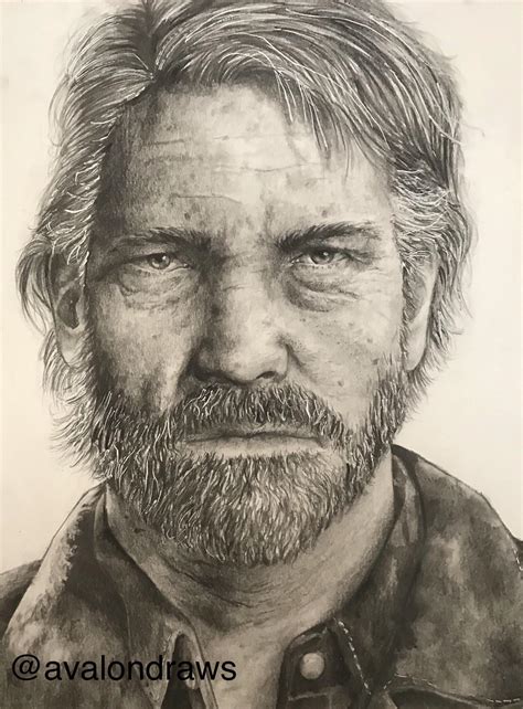 My drawing of Joel (graphite pencil) : r/thelastofus