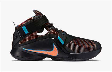 Nike LeBron Soldier 9 Black Blue Lagoon Hyper Orange | SportFits.com