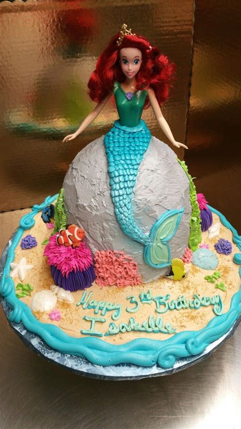 Mermaid doll cake, little mermaid, ariel | Mermaid birthday cakes, Ariel doll cake, Doll cake