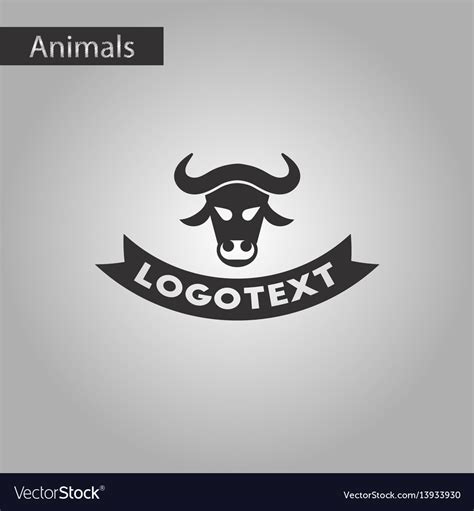 Black and white style icon bull logo Royalty Free Vector