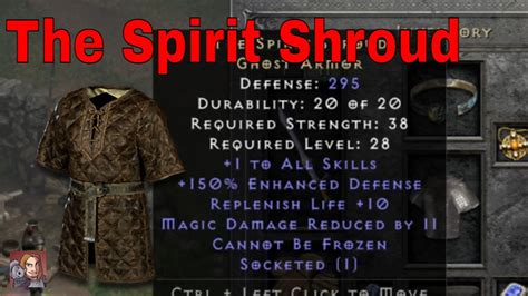 D2R Unique Items - The Spirit Shroud (Ghost Armor) - YouTube