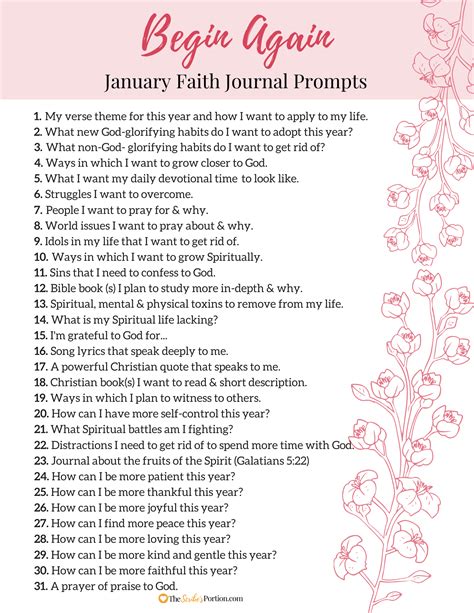 New Year, New Beginnings: January Faith Journal Prompts