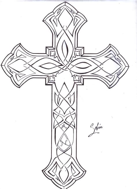 Cross drawing, Cross coloring page, Cross art