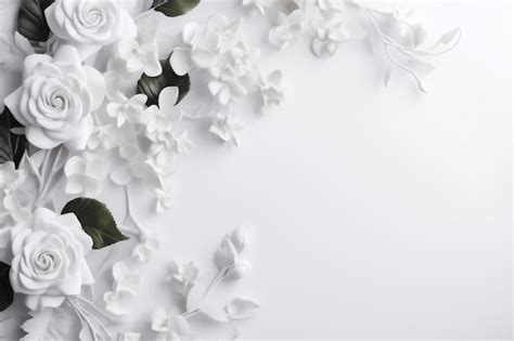 Premium Photo | White floral background wedding romantic celebration spring nature blossom ...