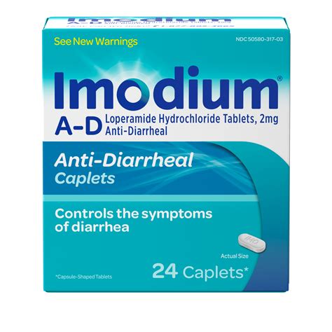 Imodium A-D Diarrhea Relief Caplets, Loperamide Hydrochloride, 24 Ct ...