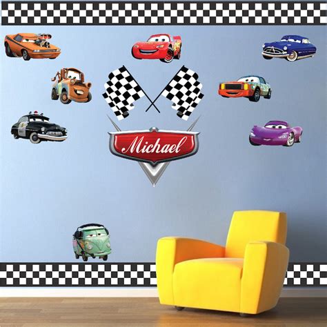 Personalized Boys Race Car Name Decal - Car Wall Decals - Automotive Decals - Kids Room Wall ...