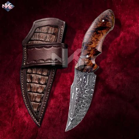 Strong Hand Crafted Fixed Blade Knife Damascus Steel Knife With Iron ...