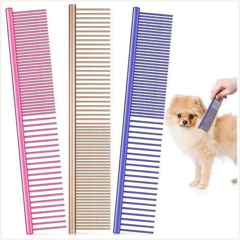 3 Pcs Dog Combs for Grooming Pet Grooming Clippers Metal Stainless ...