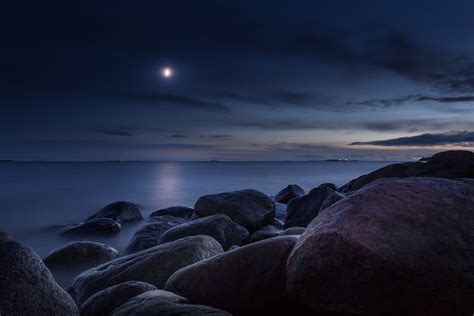 Fondos de pantalla : Piedras, mar, noche, Luna, ligero 5184x3456 - wallbase - 1200020 - Fondos ...