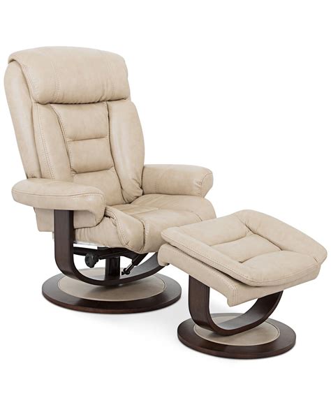 Furniture CLOSEOUT! Eve Leather Recliner with Ottoman - Macy's ...