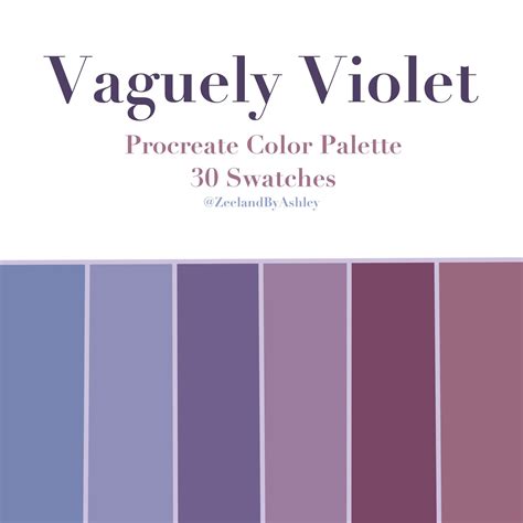 Violet/purple Procreate Color Palette 30 Swatches Instant - Etsy | Violet color palette, Color ...