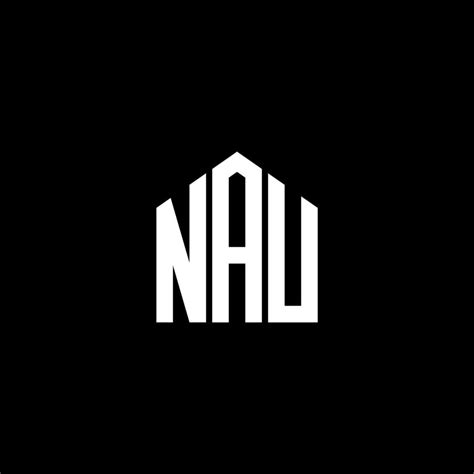 NAU letter logo design on BLACK background. NAU creative initials ...