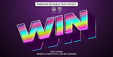 Text Effect with Examples of Win Writing Stock Vector - Illustration of texture, editable: 272323853