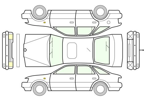 unfolded car - Openclipart