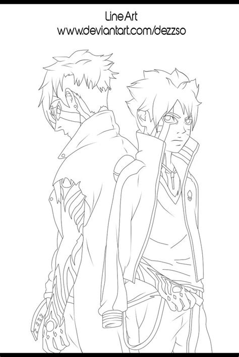 LineArt: Boruto And Kawaki! | Boruto chapter 34 by Dezzso on DeviantArt | Naruto drawings ...