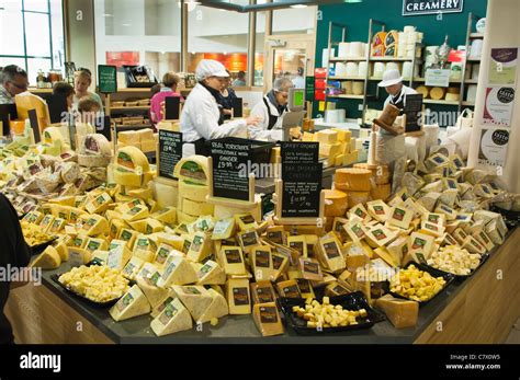 The cheese shop in the Wensleydale Creamery visitor centre in Hawes in Wensleydale in North ...