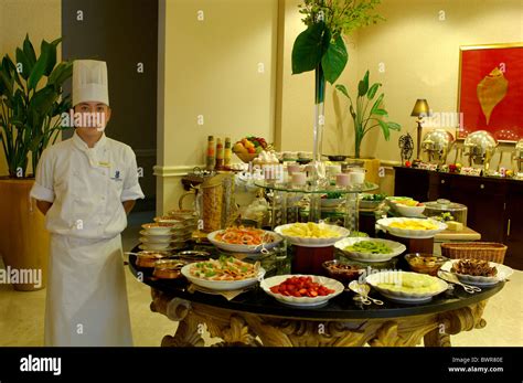 Qatar Ritz-Carlton Hotel Doha Club Lounge Breakfast Buffet Doha Arabian Peninsula eastern ...