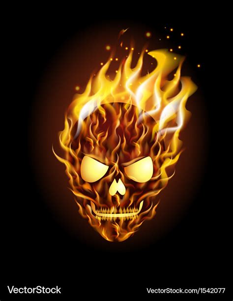 Scary skull on fire Royalty Free Vector Image - VectorStock