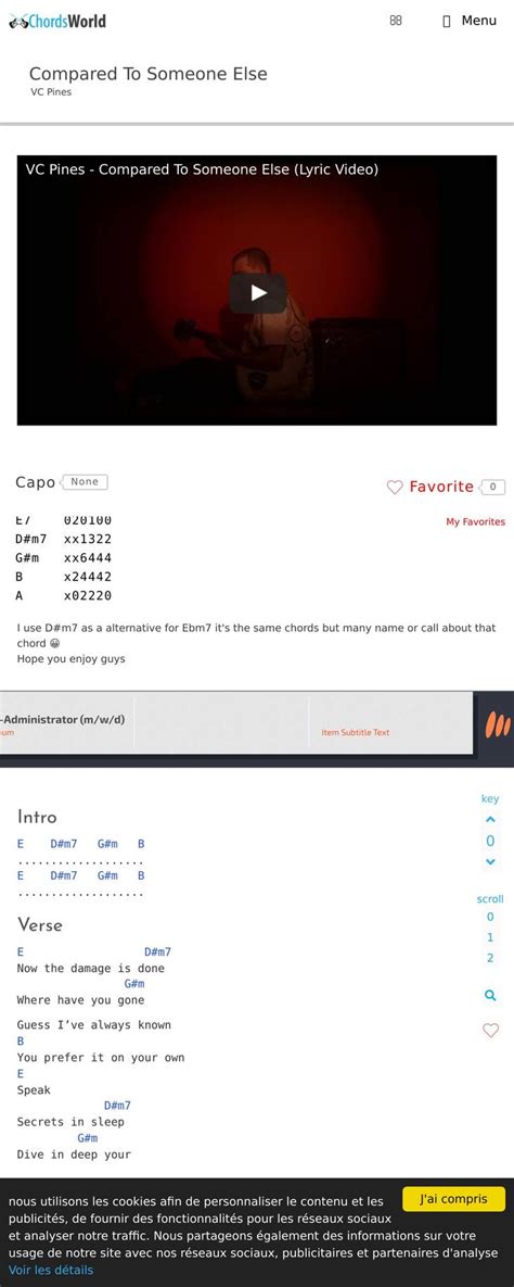 VC Pines - Compared To Someone Else Chords with Guitar Tabs | Guitar chords and lyrics, Guitar ...