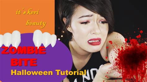 It's Keri #4: Halloween ZOMBIE BITE Makeup Tutorial - YouTube