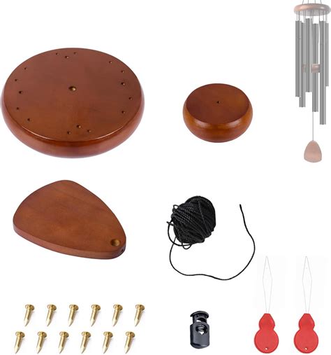 Amazon.com: Wind Chime Parts Replacement, 19 PCS Wood Wind Chime Repair Kit Including Round Top ...