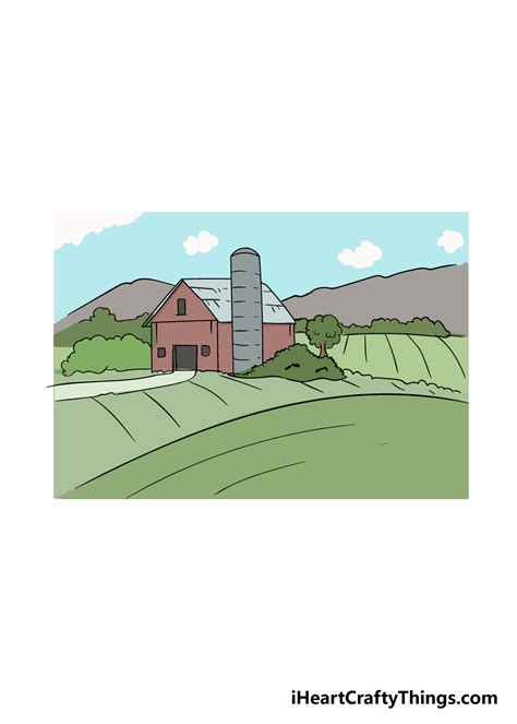 Farm Drawing - How To Draw A Farm Step By Step