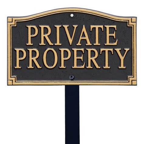 Private Property Statement Lawn Plaque with Stake Signs, SKU: WP-0004