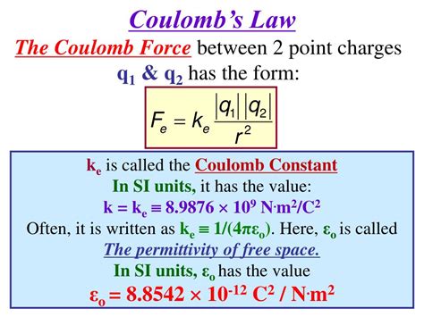 PPT - Section 23.3: Coulomb’s Law PowerPoint Presentation, free ...