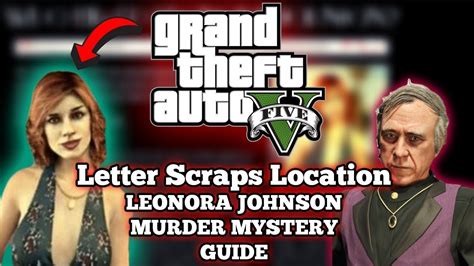 gta 5 side mission Letter Scraps Location Guide / LEONORA JOHNSON - YouTube