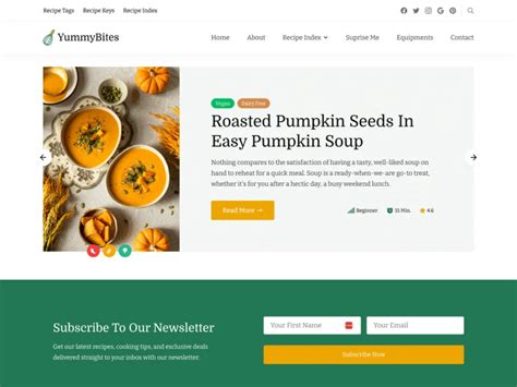 Free Yummy Bites WordPress Theme: Download & Review - JustFreeWPThemes