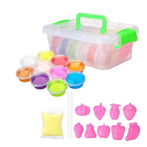 Diy crystal slime kit 10 colors fluffy clay stress relief soft ...