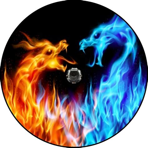 Nice Fire and Ice Dragons Camera Option Tire Cover - Tire-Covers.com