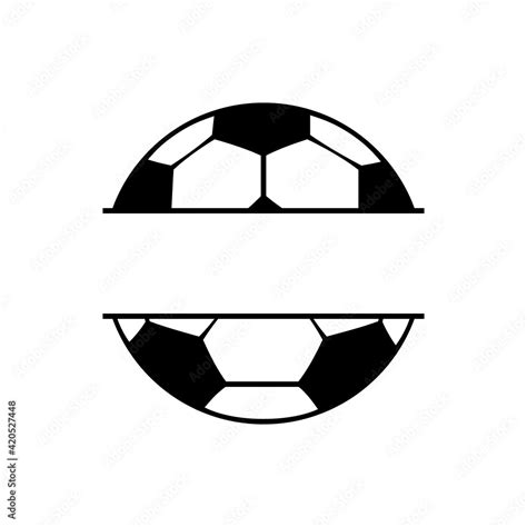 Split soccer ball black icon. Clipart image isolated on white background Stock Vector | Adobe Stock