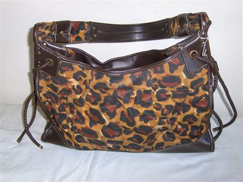 Franco Sarto Hobo Bag Animal Print Purse Tote Shoulder Hand Bag Black and Brown - Handbags & Purses