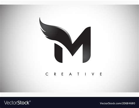 M Letter Wings Logo Design Icon. Flying Wing Letter Logo with Creative ...