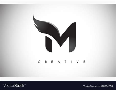 M Letter Wings Logo Design Icon. Flying Wing Letter Logo with Creative ...