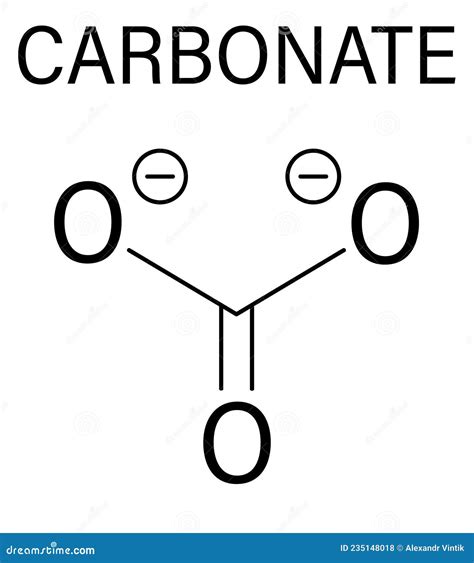 Carbonate Anion Molecule, Chemical Structure. Skeletal Formula Stock Illustration - Illustration ...